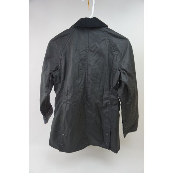 Barbour Women's Black Beadnell Water Resistant Waxed Cotton Wax Jacket Size 2 US - Picture 4 of 7